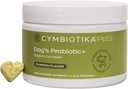 CYMBIOTIKA Dog Probiotic+, 개, Gut Health & Immune Support Supplement for Digestive Enzyme and Green Blend, Prebiotics, Postbiotics, Dogs, 호박 맛, 50 Chews