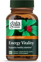 Gaia Herbs Energy Vitality - 건강한 에너지와 스트레스 수준을 유지하기위한 에너지 지원 보충 - Ginkgo, Ginseng, Green Tea 및 Nettle * - 60 Vegan Liquid Phyto-Capsules (20-Day Supply)