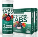 Superfood Tabs Superfoods Company Detox Cleanse 음료 - 여성 및 남성을위한 영양 보충 - 건강한 무게, 소화 건강, 크레이빙 및 부유 완화 지원 - 혼합 Berry 풍미 [60 정제]