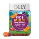 OLLY Kids Multivitamin & Probiotic Gummy, 소화 지원, 비타민 A, D, C, E, B, 아연, Chewable 보충교재, 베리 맛, 50 일 공급 - 100 조사
