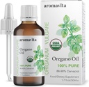 Oregano-100%의 필수 유기 기름 Carvacrol를 가진 순수한 Undiluted 그리스 Oregano 기름 - 86% 이상, 비 GMO, 여분 힘 Oregano 기름 유기 액체 하락, 1.7 FL.OZ/50ml