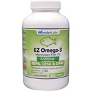 Wonder Laboratories EZ Omega-3 Atlantic Menhaden 물고기 기름 보충교재 2000 mg, Burpless, 미국에서 만드는, EPA+의 완벽한 균형 DHA + DPA 180 소프트젤