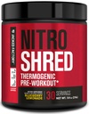 Jacked Factory NITROSURGE Shred Pre 운동 보충교재 - 에너지 부스터, 즉시 힘 이익, 샤프 초점, 강력한 펌프 - 니트로 산화물 부스터 & PreWorkout 분말 - 30Sv, 블루베리 레몬