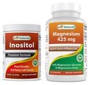 제일 자연적인 Inositol 분말 1개 Lb & 마그네슘 글리세라이드 425 mg