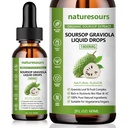 Naturesours 100% 순수한 유기 Soursop 추출물, Soursop Graviola 액체 하락 1800MG의 유기 순수한 Soursop 잎과 과일 추출물, 설탕/Gluten는, 2 FL.OZ (1) 해방합니다