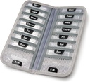 AM/PM Bi-Folding Pill 조직자 + OTC 약을 위한 보충교재 케이스, 처방전 + 비타민 - 14 레테르를 붙이는 월요일 일요일 활주 자물쇠 주머니, 회색 여행 알약 케이스