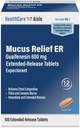 HealthCareAisle Guaifenesin 600 mg 확장 릴리스 - 100 정제 - 가슴 혼잡 구호에 대한 Mucus 구호 기대