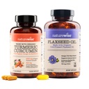 NatureWise Curcumin Turmeric 2250mg & Flaxseed 기름 1200mg Omega 3 합동을 위한 6 9 Softgels, 심장 & 면역 지원 [1 & 2 달 공급]