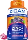 Zicam 수면 + 면역 지원. 아연, 거미 보충교재, BlackBerry Lavender 풍미, 비타민 C 및 비타민 D, 서빙 당 3mg Melatonin, 70 조사