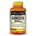 MASON NATURAL 전체 허브 생강 500 mg, 2 개월 공급, 천연 초본 보충, 60 캡슐