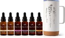 식물 치료 총 탄미익 포장은 유기 Ashwagandha, 아시아 인삼, Echinacea 혼합, Elderberry, 레몬 Balm, Turmeric & 여행 Mug의 각각 30 mL를 포함합니다