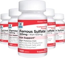 질 선택 철 65 mg (325 mg 철 황산염) 100개의 조사 병 (5 팩)에 있는 높은 힘 철 지원 보충교재 정제