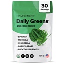 Complement 매일 녹색 분말, 최고 녹색 분말 Superfood- 전체 식품, 유기 염소 가루, 보리 잔디 주스 분말, 브로콜리 스프로uts- 면역 지원, 두뇌 건강, 금속 해독 - 30 서빙
