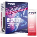 2before Blackcurrant I 모든 자연 Vegan Pre Workout, Caffeine Free I Clean Energy, Endurance, Recovery I Pre Workout Women and Men I 20 x 개인 Packets I Informed Sports 인증