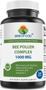 Brieofood Bee Pollen Complex 1000 mg 120 정제 - Bee Pollen, Bee Propolis 및 Royal Jelly Powder로 제작되었습니다.