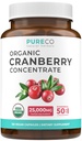 유기농 크랜베리 추출물 캡슐 - 여성을위한 Super 50X Potency Cranberry 알약은 Urinary Tract Bladder 및 Kidney를 지원합니다 - Vegan Non-GMO USDA Organic & North American Sourced (4 개월 공급)
