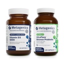 Metagenics Bundle - D3 5000 & UltraFlora Balance - 면역 지원, 뼈 건강 및 심장 건강을위한 D3 5000의 120 Softgels - 소화 건강을위한 UltraFlora Balance의 120 캡슐