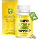 HybridAR Rapid Sinus Relief 및 Calm - 빠른 행동 비 돌기 Sinus 지원 및 의학 - Antihistamine, Quercetin 및 알레르기를위한 버터 bur와 성인을위한 천연 Decongestants - 30 캡슐