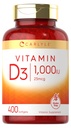 Carlyle Vitamin D3 1000IU | 400 Softgels | 높은 효능 | 비 GMO & 글루텐 무료 보충