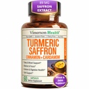 Saffron 보충제 - 89mg Saffron 추출물 및 1000mg Tumeric Blend - Ceylon Cinnamon과 Cardamom을 가진 심황 보충, 기억 및 눈 건강 - 여성 및 남성을위한 공동 보충제 - 60 카운트
