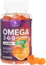오메가 3 6 9 Gummies - Vegan 오메가 3 보충 거미 - Essential Fatty Acid Oil 369 Complex Heart Support & Brain Support for Women, Men & Pregnancy, Fish Free Non-GMO, 오렌지 맛 - 60 구미