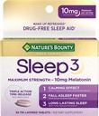 성격의 현상 Melatonin, Sleep3 최대 힘 100% 약 자유로운 잠 원조, L-Theanine & 야간 초본 혼합 시간 방출 기술, 10mg의 30의 세련한 정제
