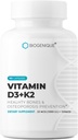 비타민 D3+K2의 자연적인 비타민 d3 25 mcg 1000 I.U.와 MK-7 120 mcg로 비타민 k2 - 심장, 뼈 & 치아 건강을 승진시킵니다 - 90의 성격은 캡슐을 만들었습니다 - 비 GMO