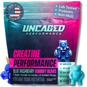 Creatine Monohydrate Gummies 5G - 맛있는 블루 라즈베리 맛, 근육 성장을위한 최대 강도, 남성과 여성을위한 빠른 흡수 - 프리미엄 모든 자연, 실험실 테스트 - 30 서빙