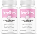(2 팩) FemiPro Bladder 제어 알약 - Original FemiPro 캡슐, Femi Pro Bladder Control Support Supplement, Probitic FemiPro 전 건강 및 웰빙 리뷰, 60 캡슐 2 개월