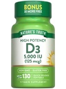 자연의 진실 비타민 D3 5000 IU Softgels | 130 개 | 높은 효능 | 비 GMO & 글루텐 무료 보충