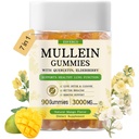 3600mg Mullein 잎 추출물을 가진 Mullein Gummies, Lung Cleanse를 위한 1에서 7, 호흡 Lung 건강, 면역 부스터, Elderberry, Quercetin, Bromelain, 비타민 C&D3, 성인을 위한 설탕 없음, Vegan, 90 조사