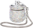 AB Diamond Small Pill 주최자 Medication Lock Box 귀여운 Pill Case for Purse Jewelry Ring Holder with Keychain Medicine Storage for Vitamin Supplement