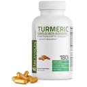 BioPerine과 Bronson Turmeric Curcumin - 95 % 표준 Curcuminoids - Black Pepper가있는 비 GMO 캡슐 - 180 카운트