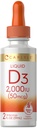 Carlyle Liquid Vitamin D3 | 2000 IU | 2 oz | 채식주의 자, 비 GMO 및 글루텐 프리 포뮬러 | 50mcg | 성인용 비타민 D 액체 드롭