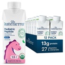 KATE FARMS 유기 소아과 펩티드 1.5 공식, 바닐라, Sole 근원은 구두 관 먹이를 위한 식물 기초를 두었습니다 영양, 8.45 oz (12 팩)