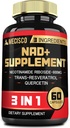 3in1 NAD+ 보충교재 1200Mg - Trans Resveratrol & Quercetin를 가진 니코틴아미드 Riboside - 세포 활성, 면역, 나이 드는 건강 - 30 일 동안 60의 조사 공급