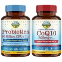 Terranics Probiotics & CoQ10 번들, 심장 & 소화 건강, 60 억 Probiotics, Bioactive Coenzyme Q10 200mg, 엑스트라 버진 올리브 오일, 번들 & 저장