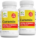 Terry Naturally Curamin Extra Strength - Curcumin & Boswellia for Healthy Circulation Support - 관절, 근육 건강 및 호르몬 생산을 지원하는 심황 보충 - 60 정제 (팩 2)