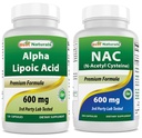 제일 자연적인 알파 Lipoic 산 600 mg & NAC N 아세틸 Cysteine 600 mg