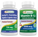 제일 자연적인 아세틸 L 카르니틴 및 알파 Lipoic 산 750 mg & 비타민 B-12 6000 mcg