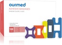 Non-Stick Pad, Latex Free, Rainbow Colors Adhesive Bandage First Aid Wound Care for Cuts, Scrapes, Blisters, Assorted Sizes, 100 Count와 유연한 원단 붕대