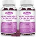 2 팩 Glucosamine Chondroitin Gummies 여분 힘 w/MSM의 Elderberry의 여자를 위한 Hyaluronic 산 Cheewable 합동 지원 보충교재, 합동 안락 & Mobility를 위한 성인 산화 방지제 지원