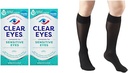 Clear Eyes Sensitive Eye Drops 2 Pack & Truform Sheer Compression 스타킹 여성 무릎 높은 20 Denier Black Medium