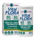 Vital Planet - Vital Flora Men over 55 Daily Probiotic, 60 Billion CFU, Diverse Strains, 유기 Prebiotics, Immune 지원, 남성, 30 캡슐에 대한 소화 건강 선반 안정 프로바이오틱스