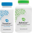 NeuroScience Mood + Adrenal 지원 세트 - AdreCor + TravaCor (2 제품, 180 캡슐, 60 캡슐)
