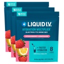 Liquid I.V.® Hydration Multiplier - Strawberry Lemonade | 전자 분말 음료 믹스 | 3 팩 (48 인분)