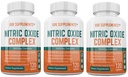 3 병 Nitric 산화물 복합 단지 L 아르기닌 HCL AAKG AKG 알파 Ketoglutarate Citrulline Malate 360 총 캡슐 당 3500mg