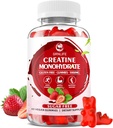 Creatine Monohydrate 남자 & 여자를 위한 Gummies, 근육 힘을 위한 Chewable Creatine Monohydrate, 근육 건축업자, 에너지 부스트, 설탕 자유로운, Vegan, 딸기 풍미-60 조사