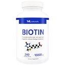 ML Naturals Biotin 10000 mcg 240 야채 캡슐. 건강한 모발, 피부, 손톱 및 에너지 생산, NSF 인증 및 cGMP 준수