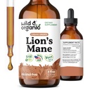 Wild & Organic Lions Mane Liquid Drops - 두뇌 및 초점 지원 - 사자 Mane 버섯 보충 - Hericium Erinaceus Mushroom Drops - Vegan, Sugar & Alcohol-Free Extract Tincture - 4 fl oz
